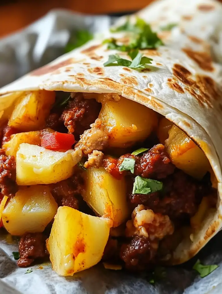 Breakfast Burrito with Potatoes and Chorizo 2 Breakfast Burrito with Potatoes and Chorizo