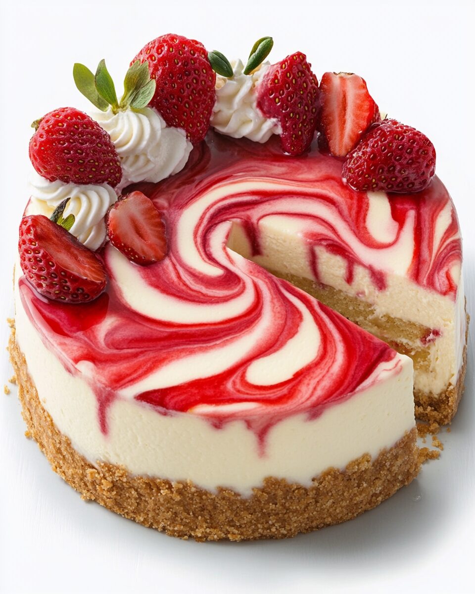 Strawberry Swirl Cheesecake
