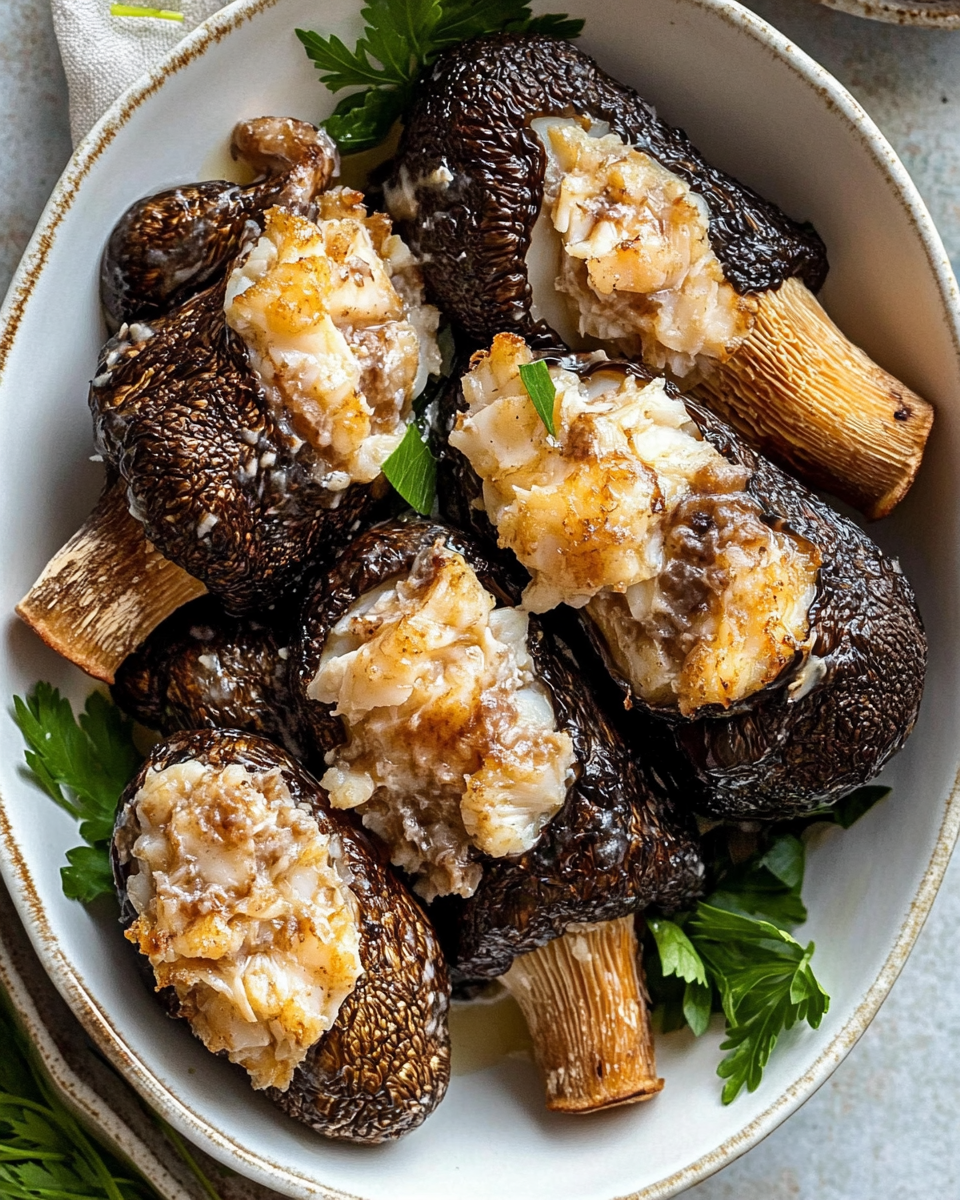 Crab-Stuffed Morel Mushrooms