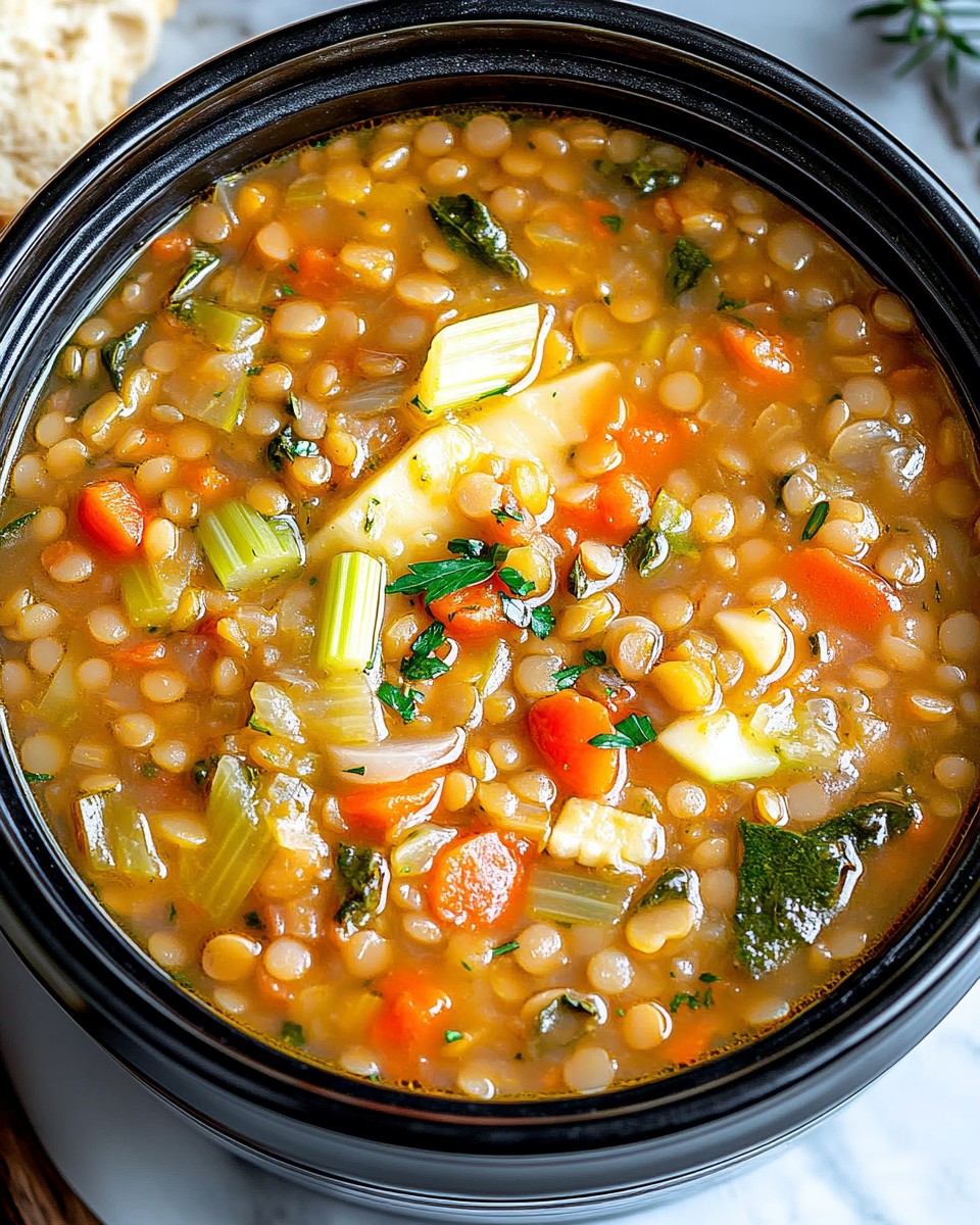 Hearty Crockpot Lentil Soup