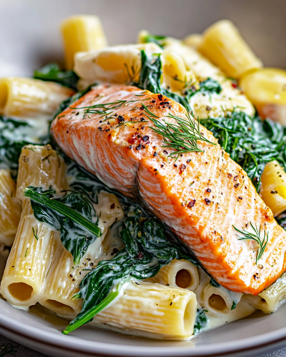 Salmon Spinach Pasta