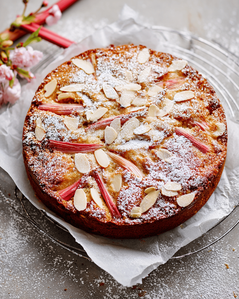 Rhubarb Almond Cake