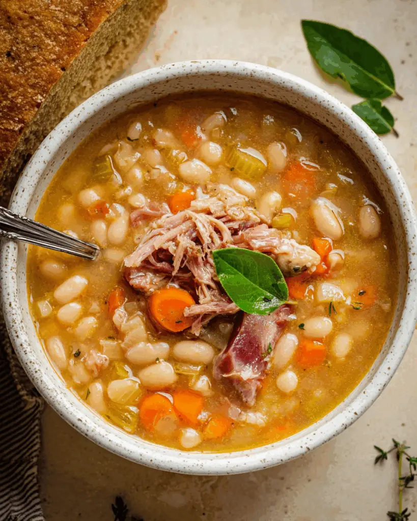 Slow Cooker Ham Bone Bean Soup