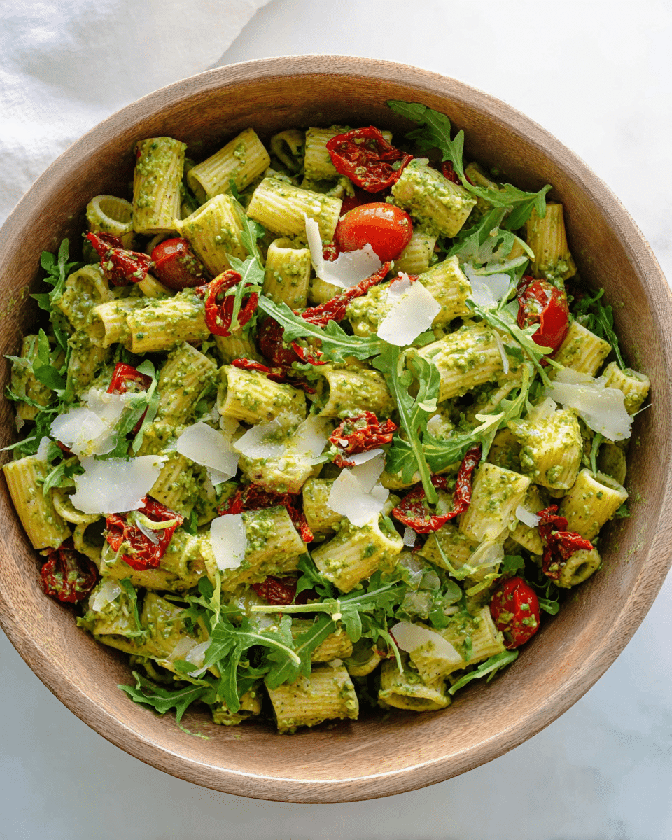 Pesto Rigatoni Pasta Salad