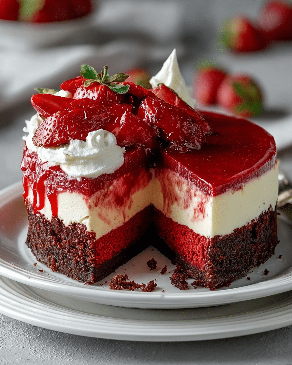 Red Velvet Strawberry Cheesecake
