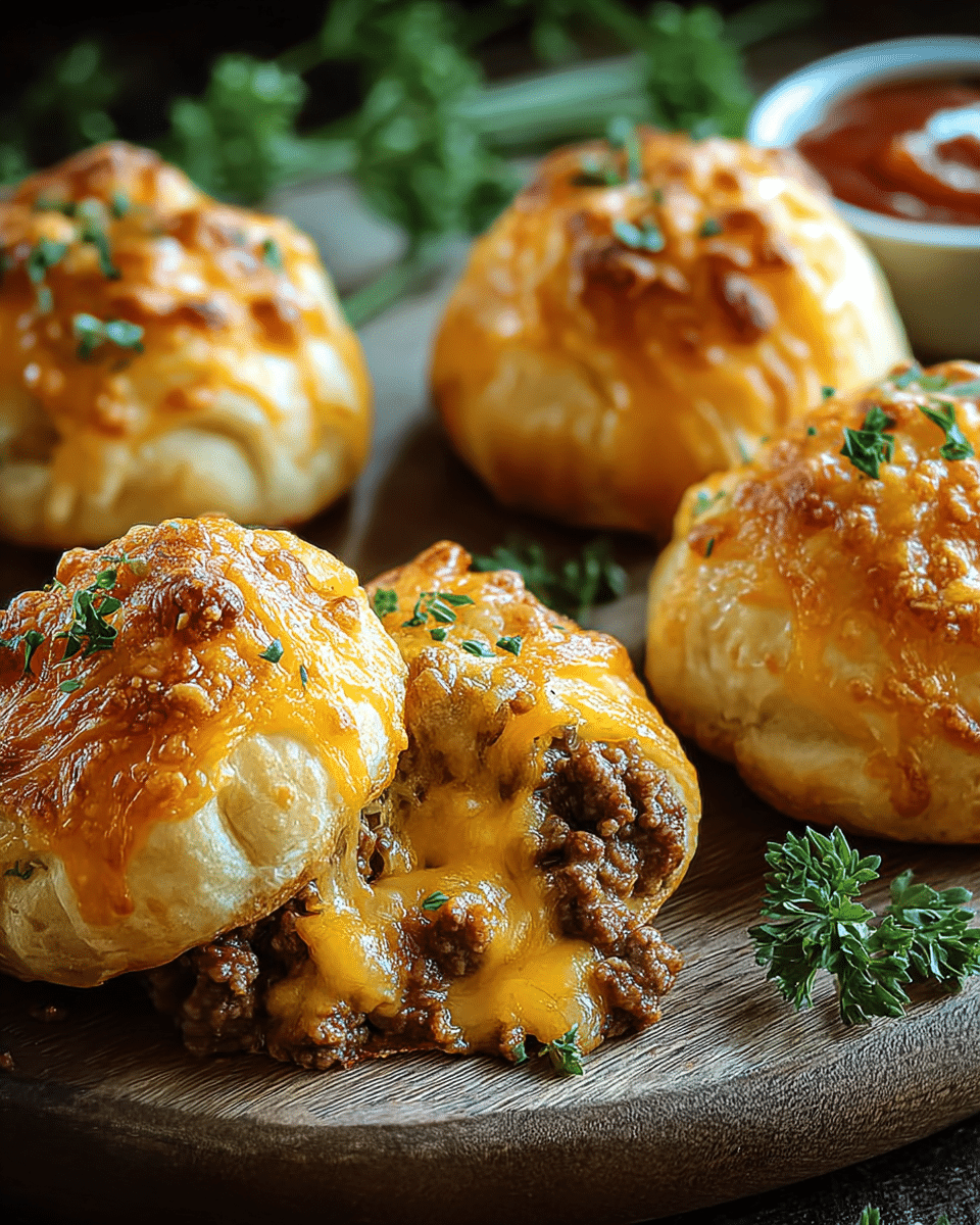 Golden Crust Cheesy Beef Bombs