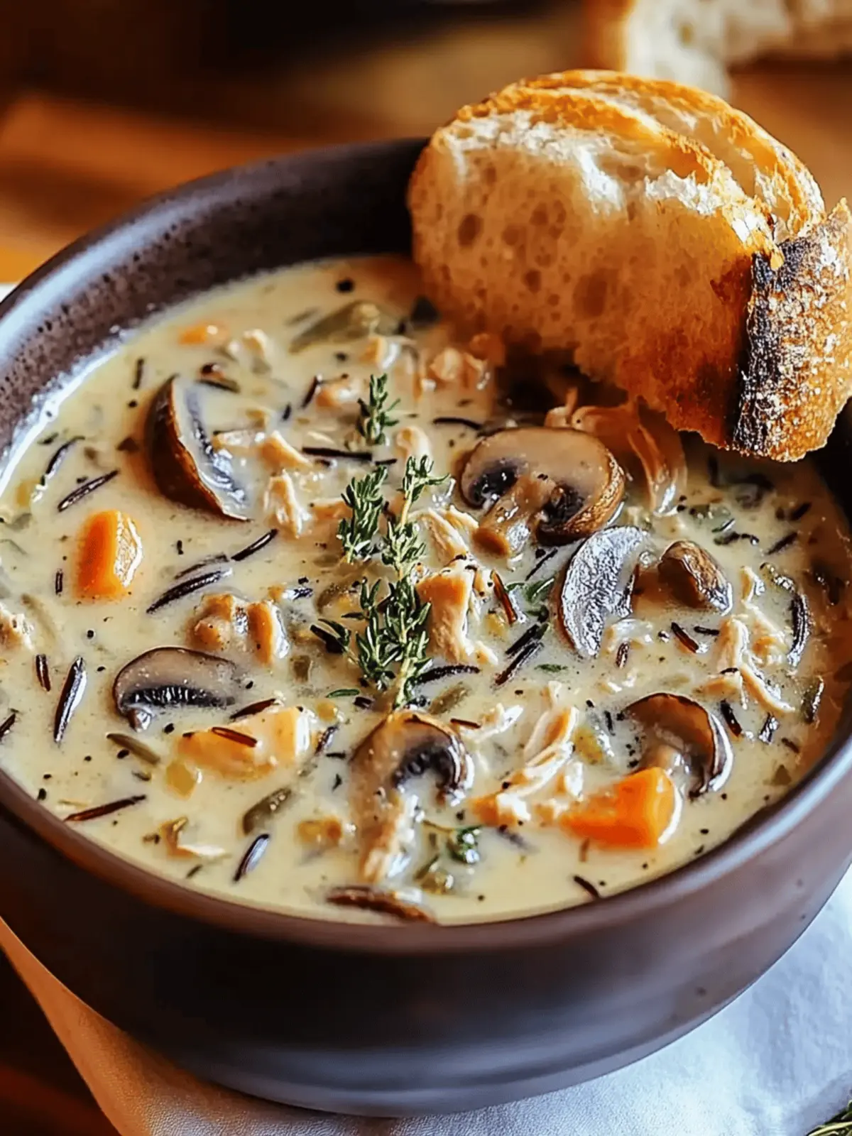 Creamy Mushroom Chicken & Wild Rice Soup for Ultimate Comfort 3 Creamy Mushroom Chicken & Wild Rice Soup