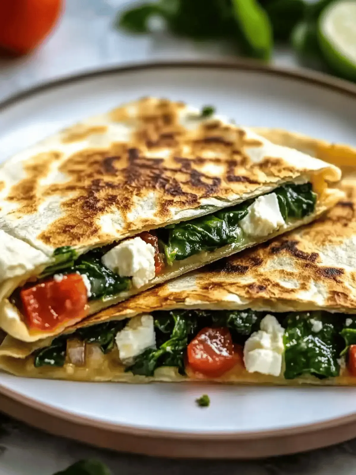 Spinach and Feta Quesadillas for a Flavor-Packed Twist 3 Spinach and Feta Quesadillas