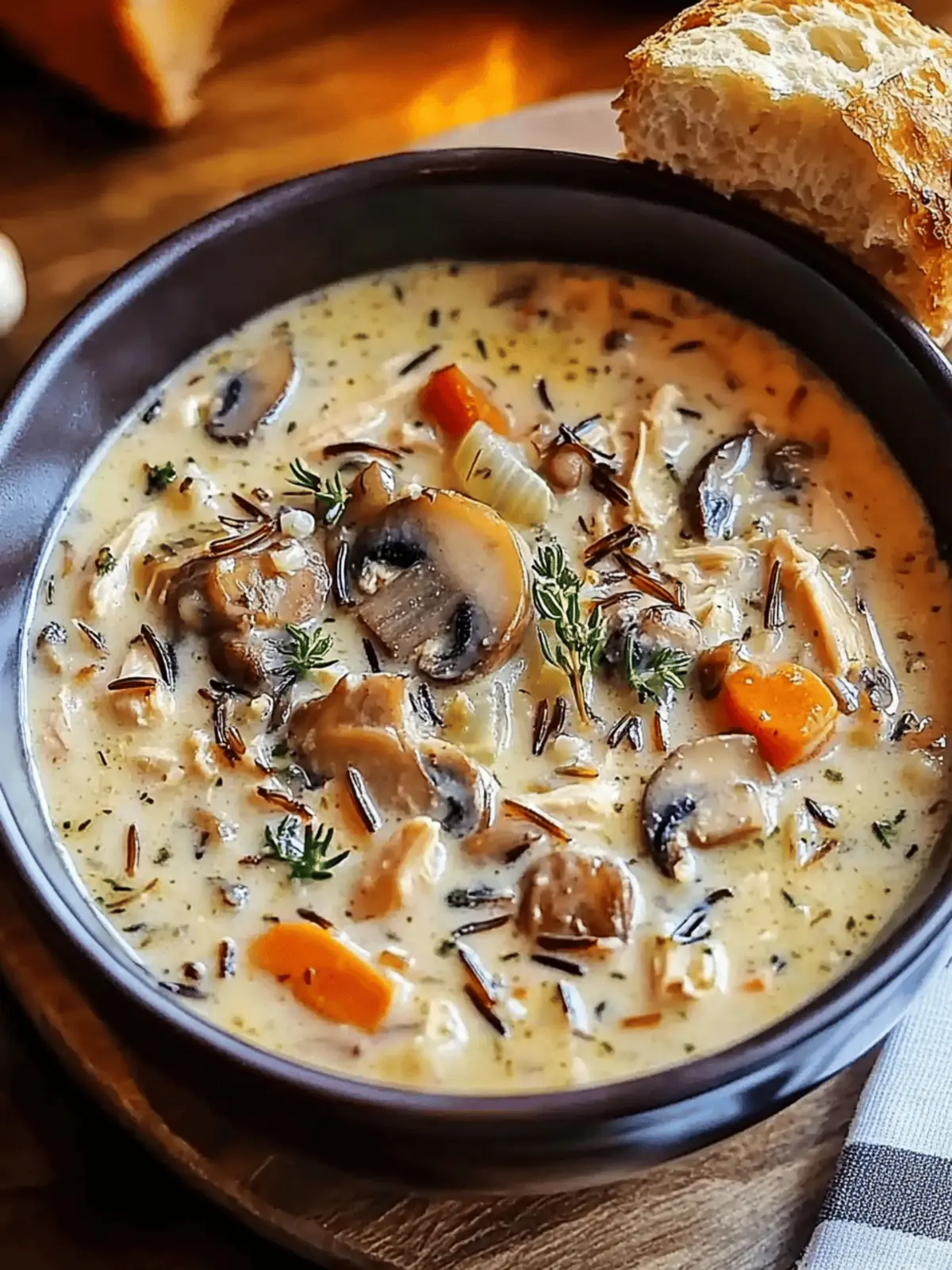 Creamy Mushroom Chicken & Wild Rice Soup for Ultimate Comfort 4 Creamy Mushroom Chicken & Wild Rice Soup