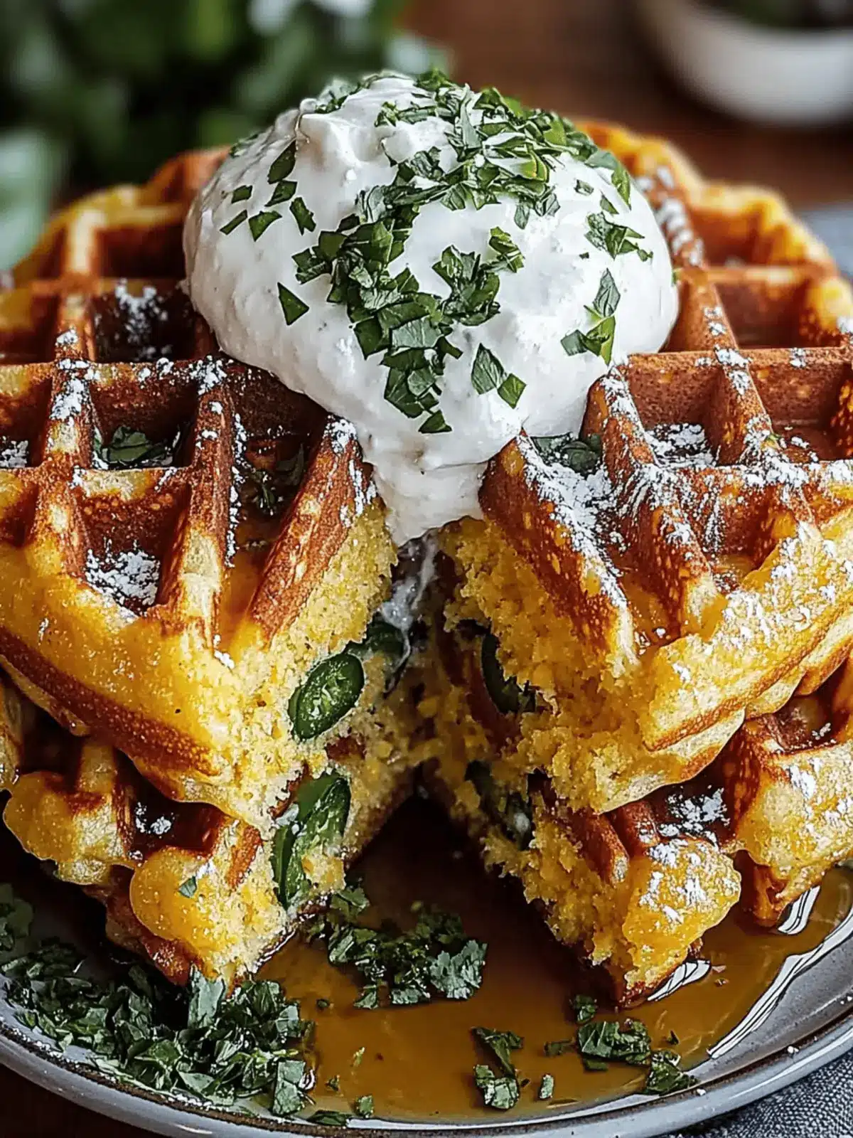 Cheddar Jalapeño Cornbread Waffles: Your New Favorite Brunch! 4 Cheddar Jalapeño Cornbread Waffles