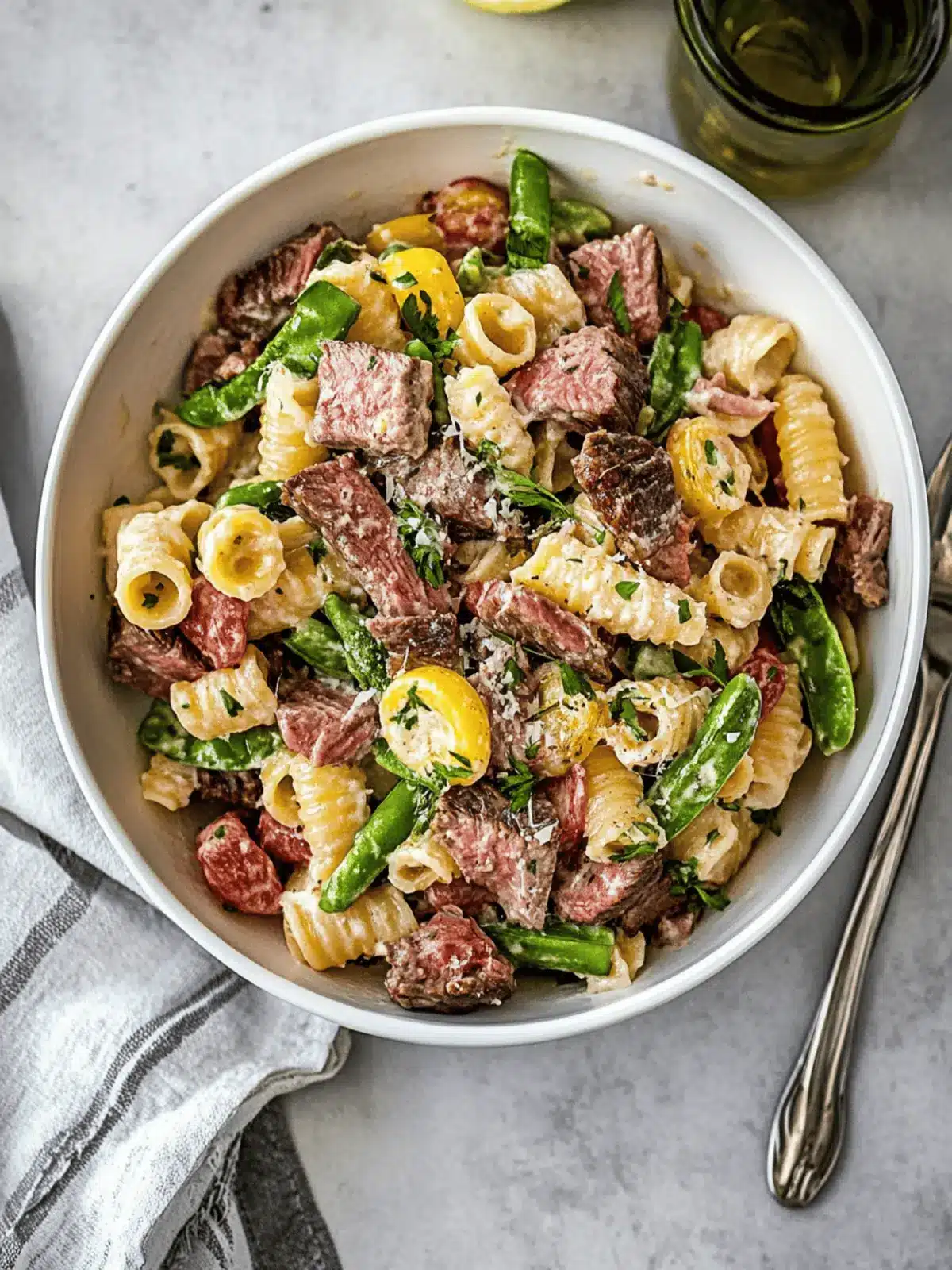 Savory Steak Pasta Salad with Creamy Asparagus Dressing 5 Steak Pasta Salad