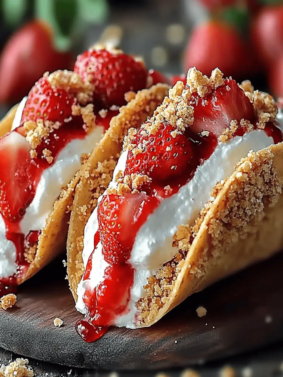 Strawberry Crunch Cheesecake Tacos: Easy No-Bake Bliss 3 Strawberry Crunch Cheesecake Tacos