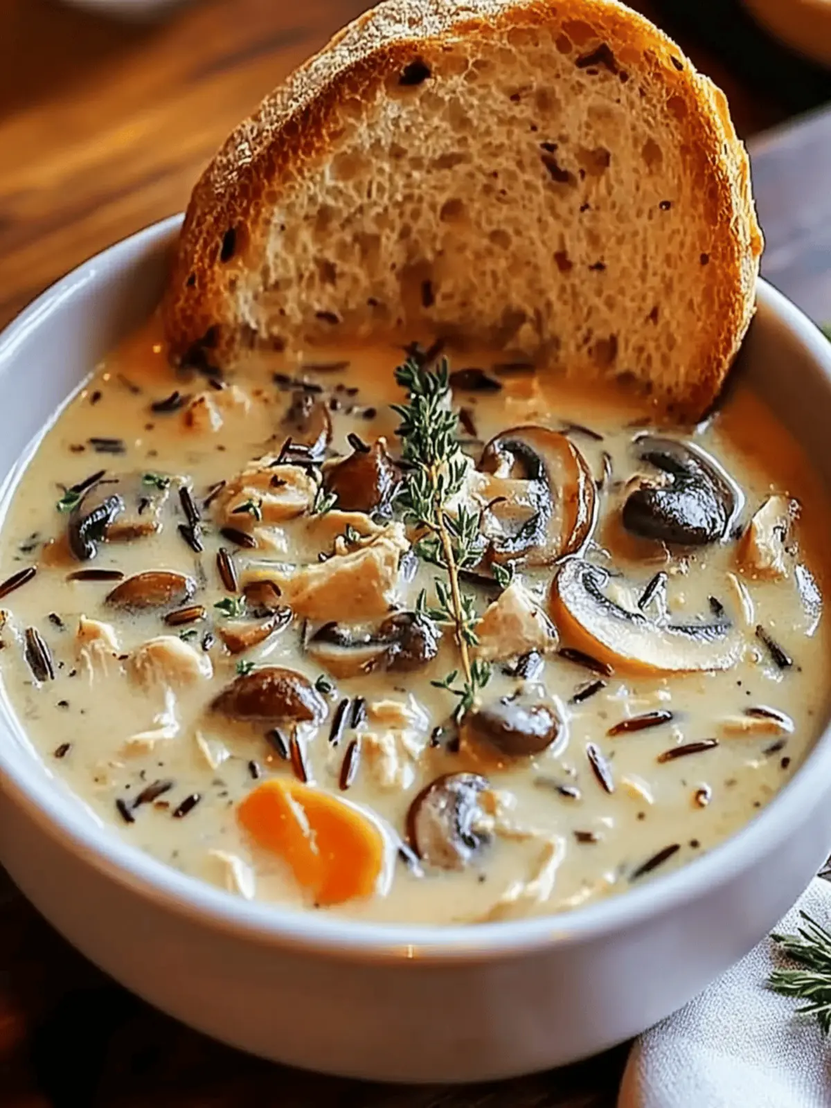 Creamy Mushroom Chicken & Wild Rice Soup for Ultimate Comfort 2 Creamy Mushroom Chicken & Wild Rice Soup