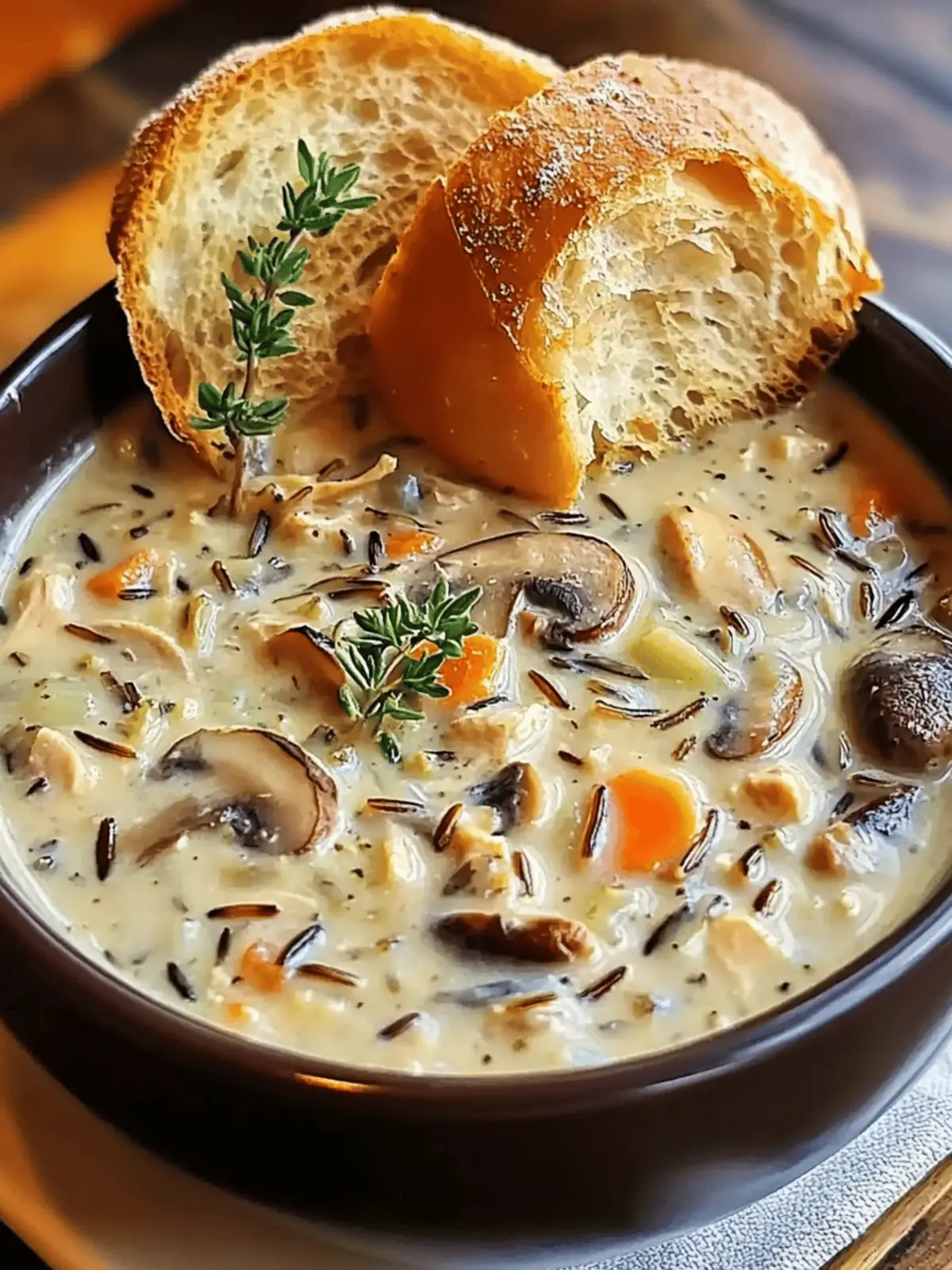 Creamy Mushroom Chicken & Wild Rice Soup for Ultimate Comfort 5 Creamy Mushroom Chicken & Wild Rice Soup