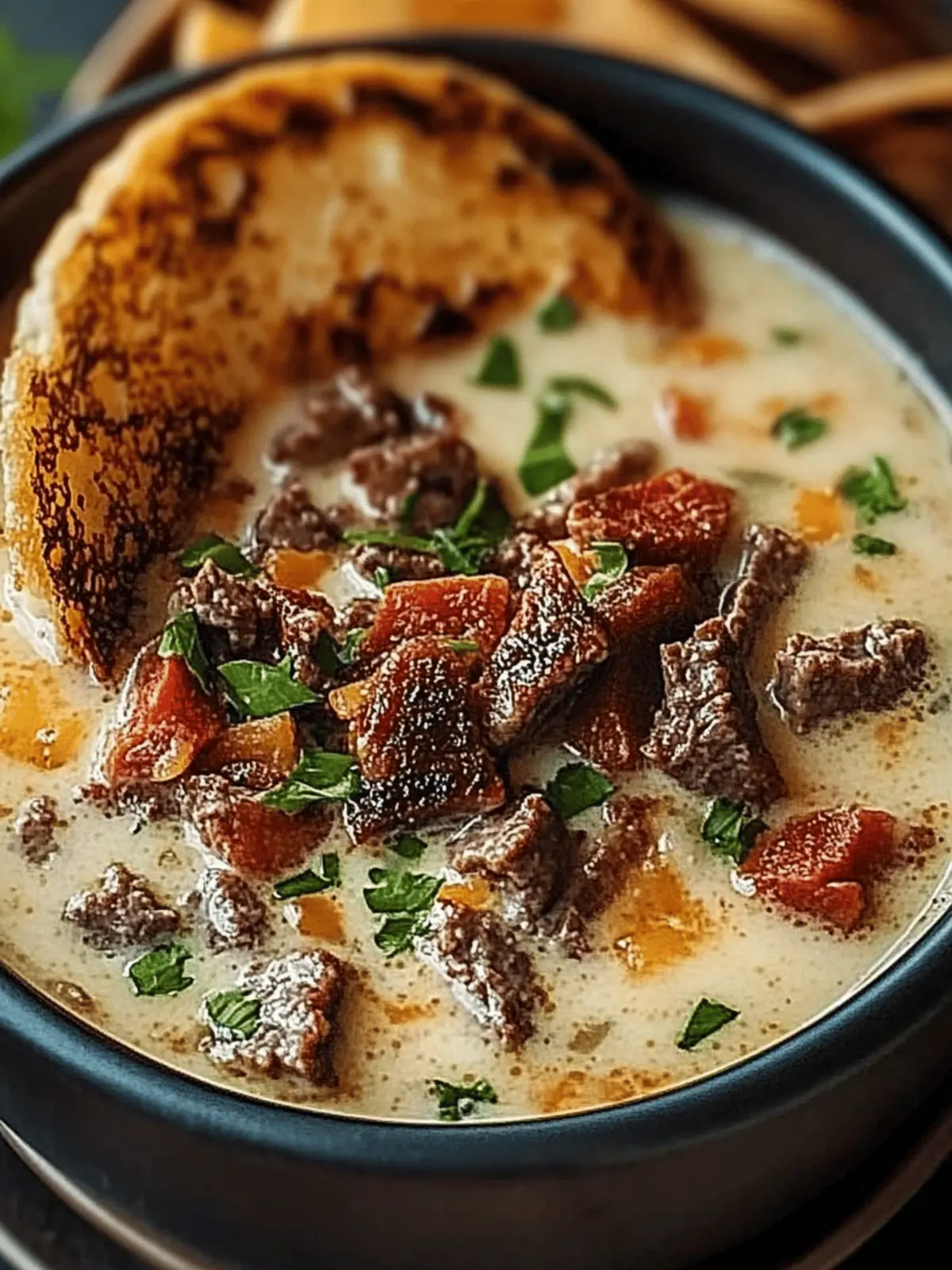 Creamy Philly Cheesesteak Soup That Warms Your Soul 4 Philly Cheesesteak Soup