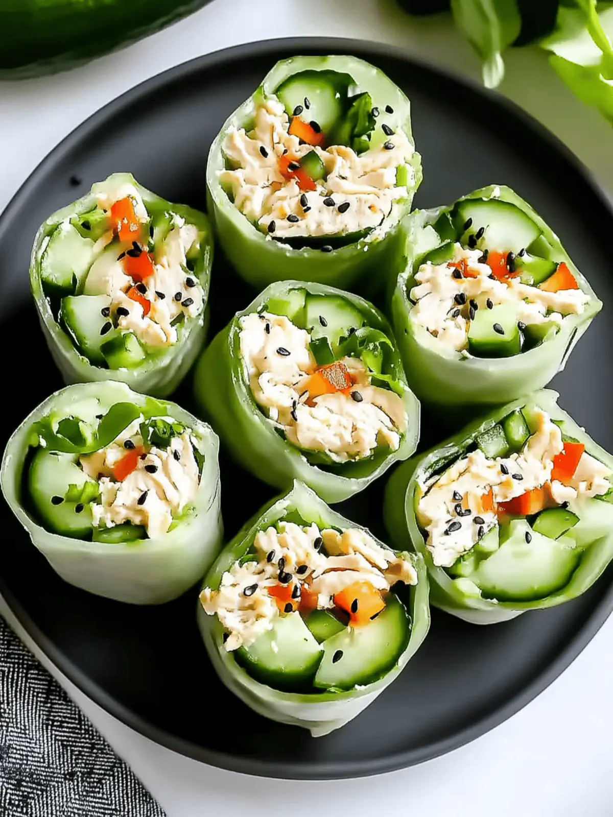 Zesty Chicken Salad Cucumber Roll-Ups for a Fresh Twist 2 Chicken Salad Cucumber Roll Ups