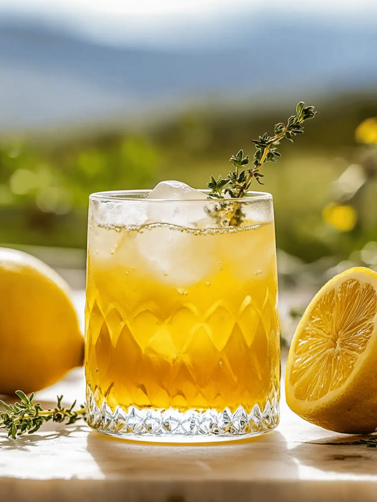 Sip on Bliss with Honey Lemon Thyme Refresher Mocktail 2 Honey Lemon Thyme Refresher