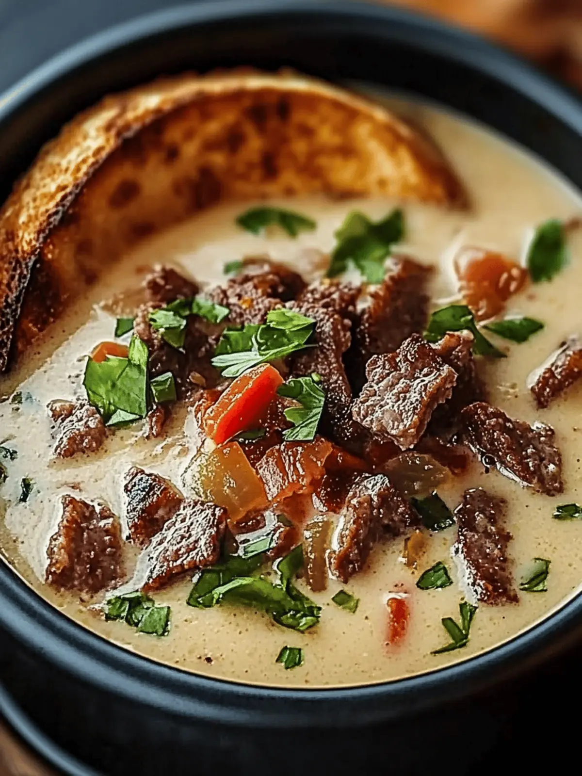 Creamy Philly Cheesesteak Soup That Warms Your Soul 3 Philly Cheesesteak Soup