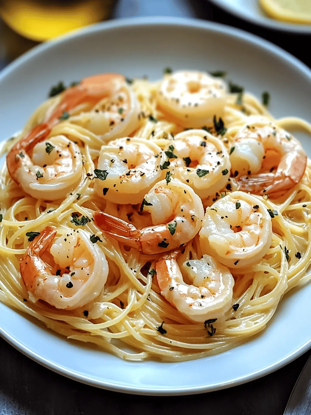 Creamy Angel Hair Pasta with Shrimp: Quick Gourmet Delight 4 Creamy Angel Hair Pasta with Shrimp