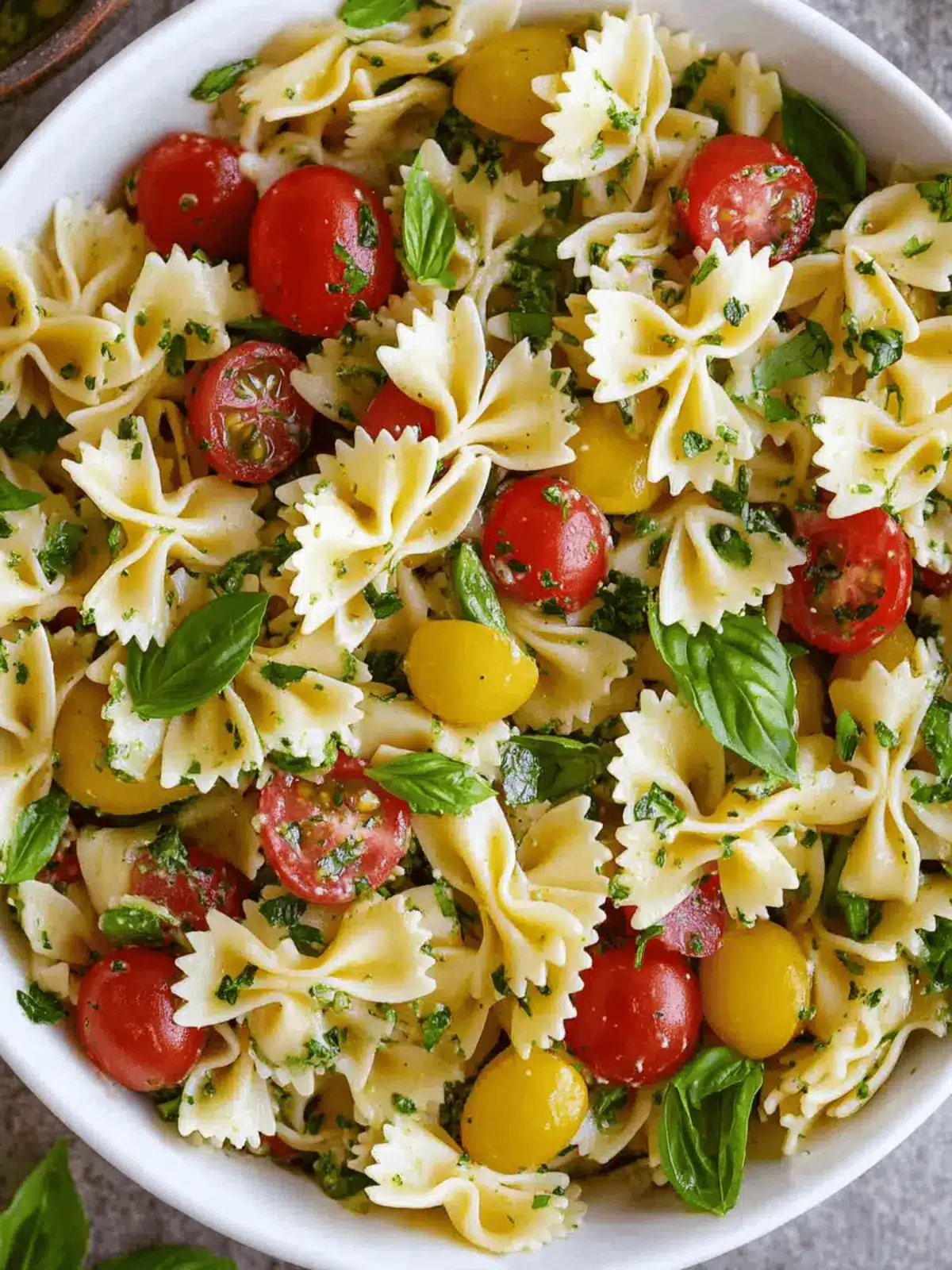 Bow Tie Pasta Salad: Fresh Veggies with Zesty Pesto Perfection 2 Bow Tie Pasta Salad