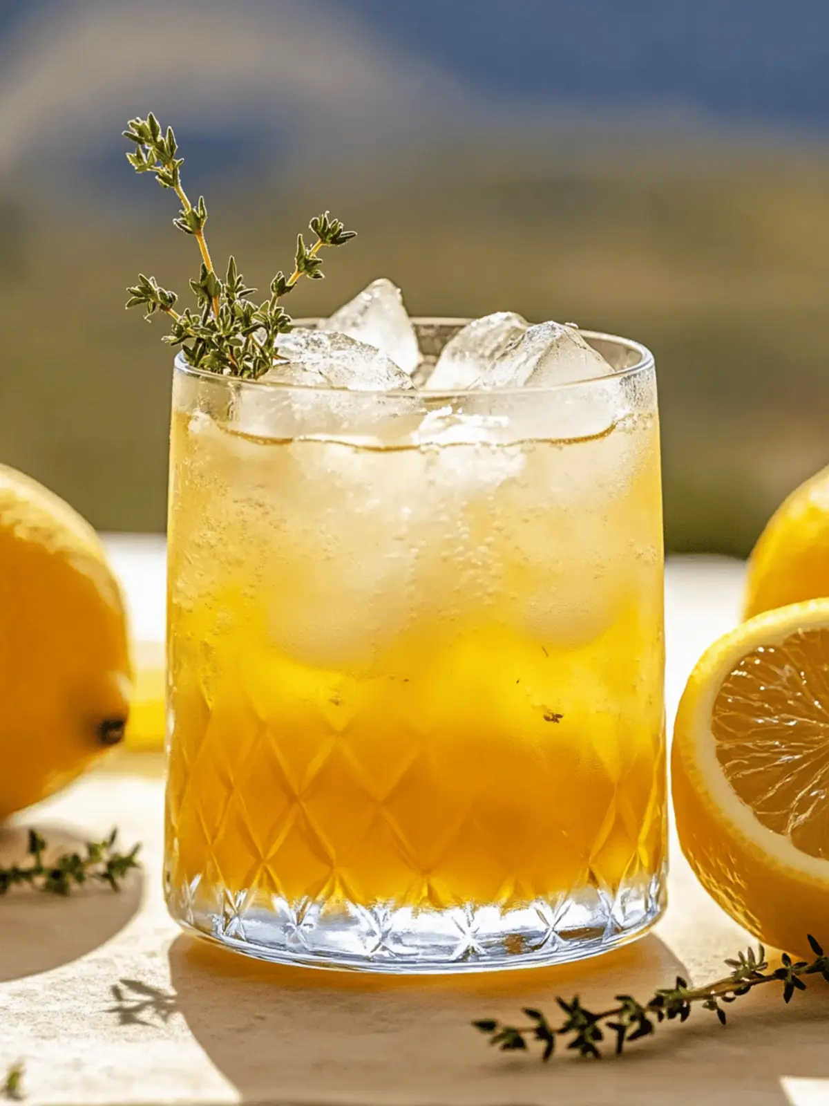 Sip on Bliss with Honey Lemon Thyme Refresher Mocktail 4 Honey Lemon Thyme Refresher