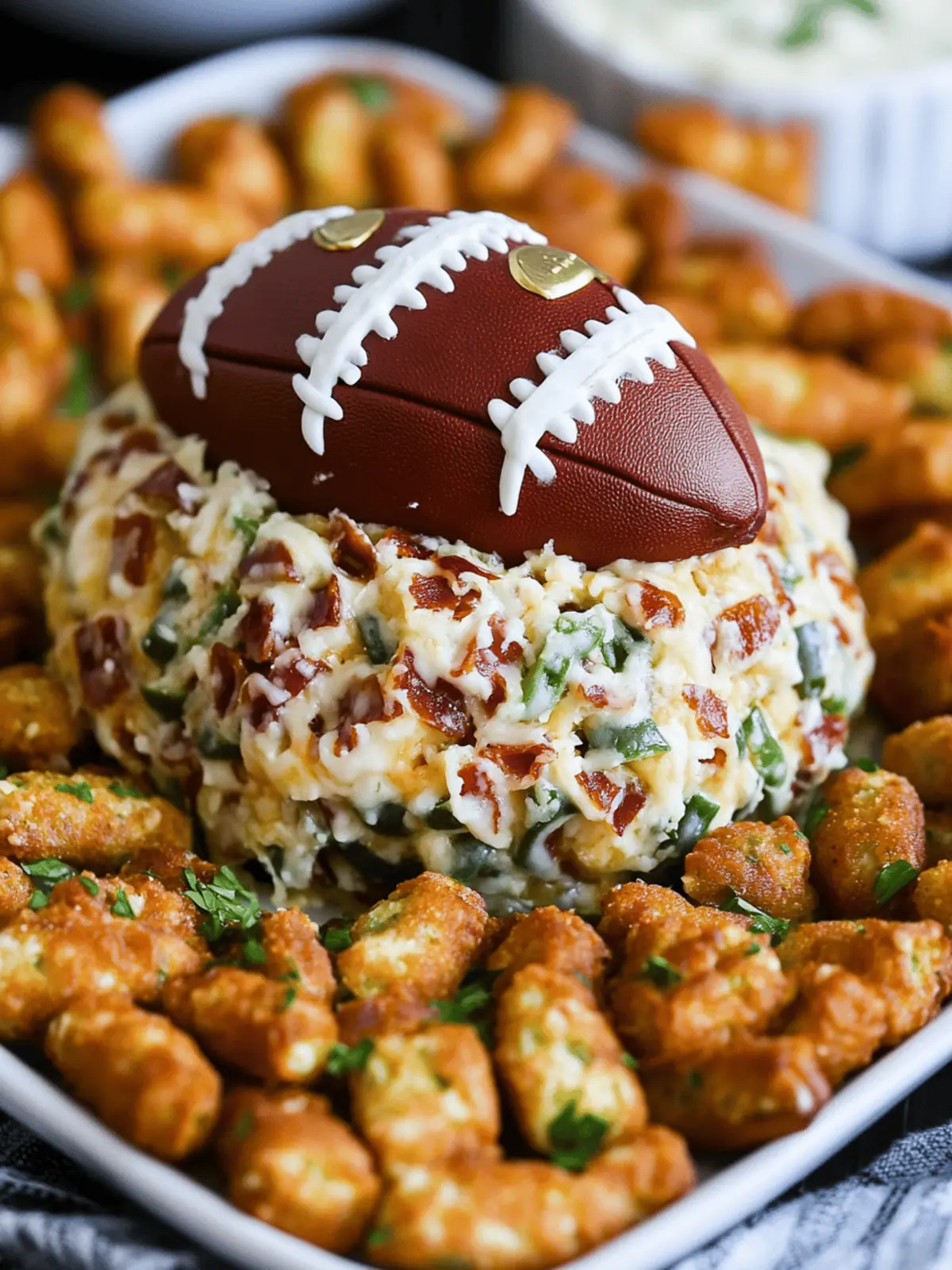 Jalapeño Popper Football Cheese Ball - Game Day Bliss 4 Jalapeño Popper Football Cheese Ball