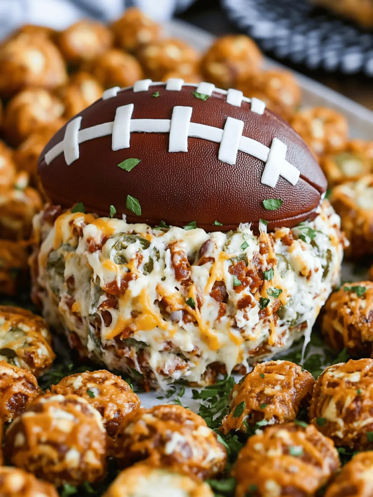 Jalapeño Popper Football Cheese Ball - Game Day Bliss 5 Jalapeño Popper Football Cheese Ball