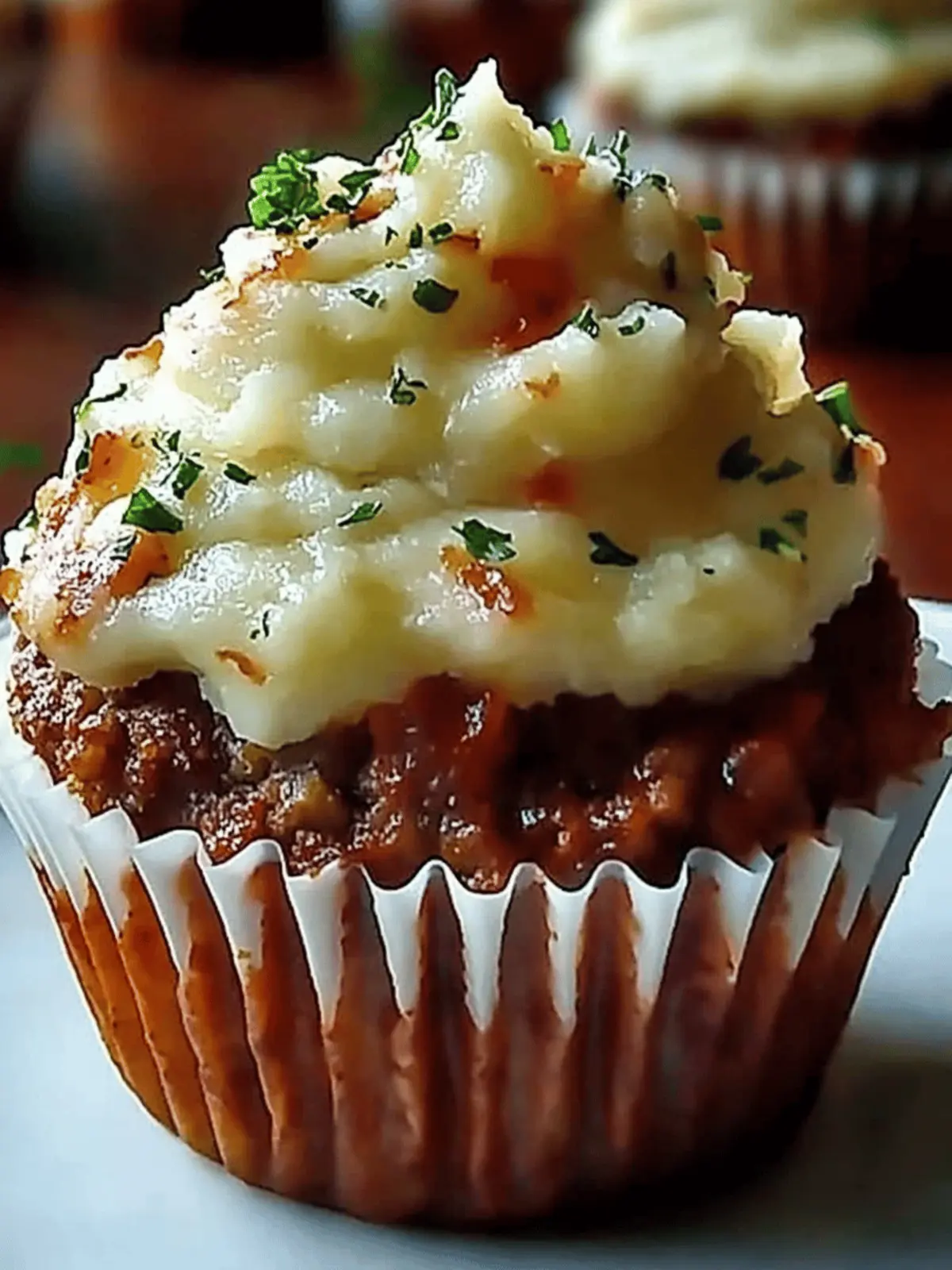Savory Meatloaf Cupcakes with Potato: A Cozy Family Treat 2 Meatloaf Cupcakes with Potato