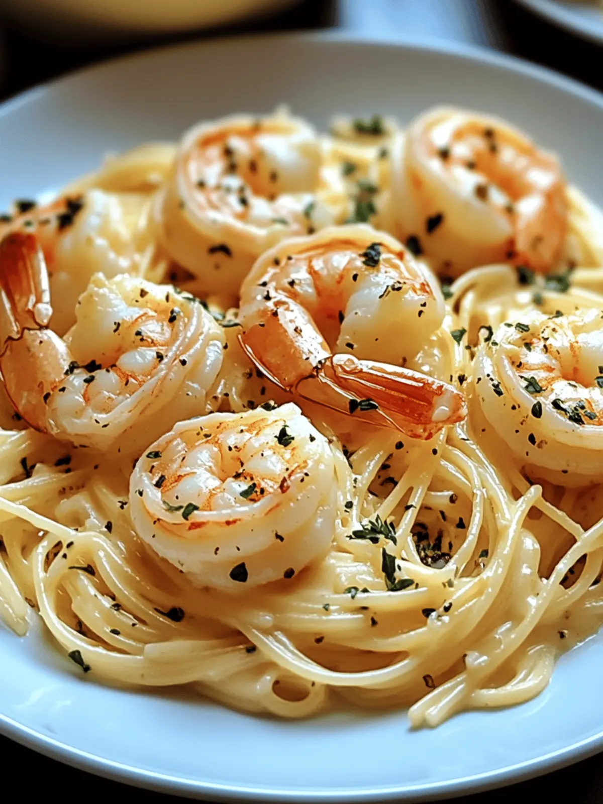 Creamy Angel Hair Pasta with Shrimp: Quick Gourmet Delight 2 Creamy Angel Hair Pasta with Shrimp