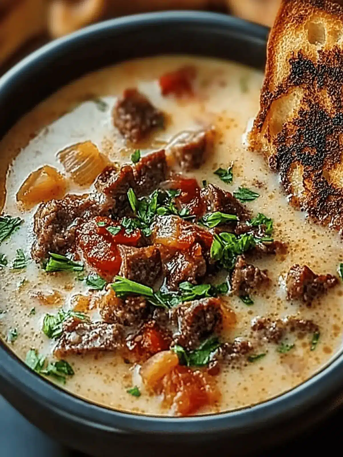Creamy Philly Cheesesteak Soup That Warms Your Soul 2 Philly Cheesesteak Soup