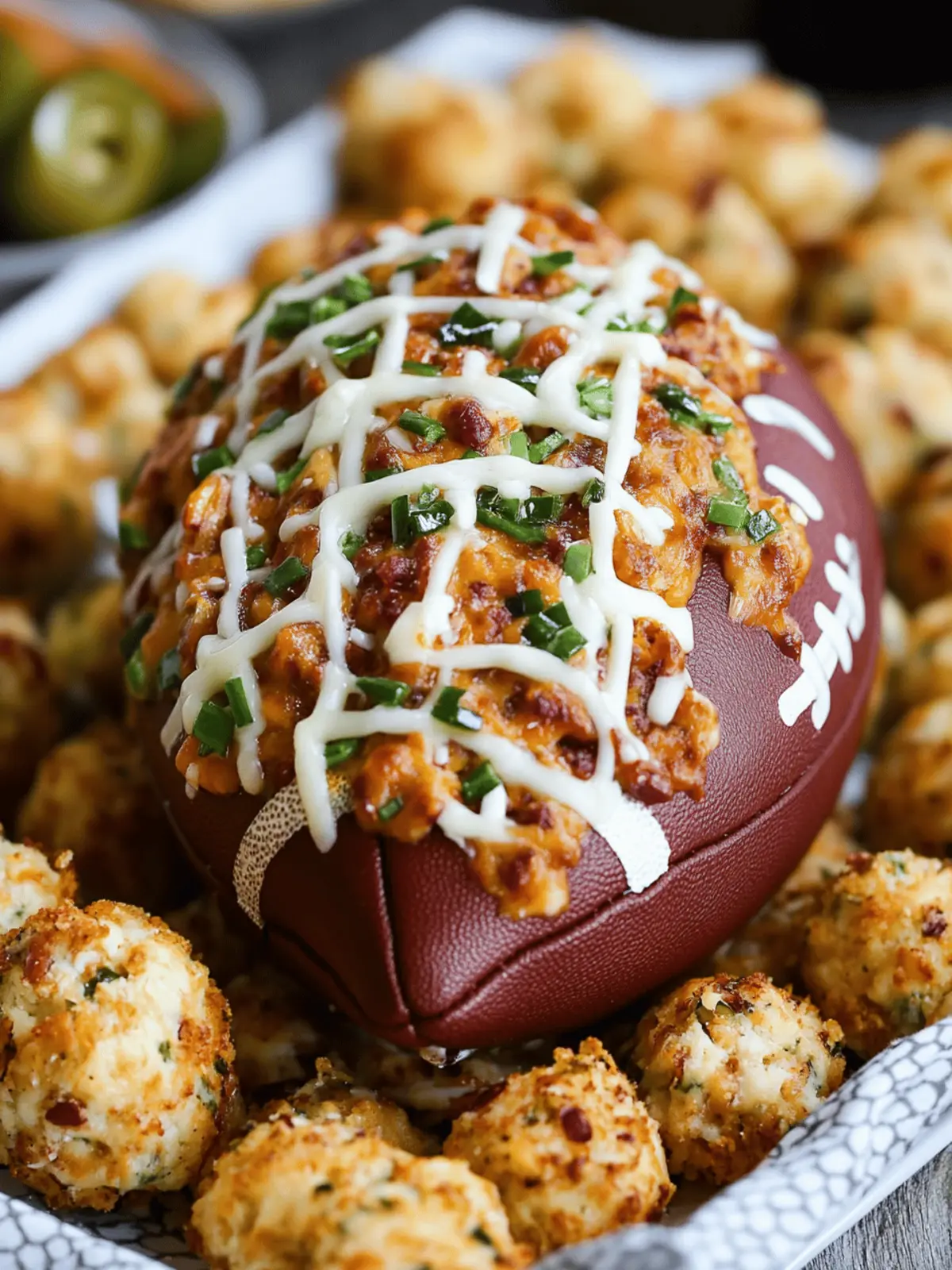 Jalapeño Popper Football Cheese Ball - Game Day Bliss 2 Jalapeño Popper Football Cheese Ball