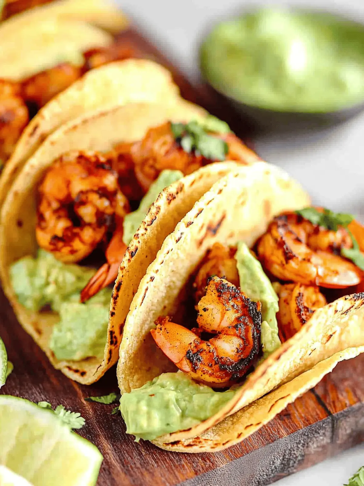 Savor Spicy Shrimp Tacos with Creamy Avocado Crema Delight 3 Spicy Shrimp Tacos with Avocado Crema