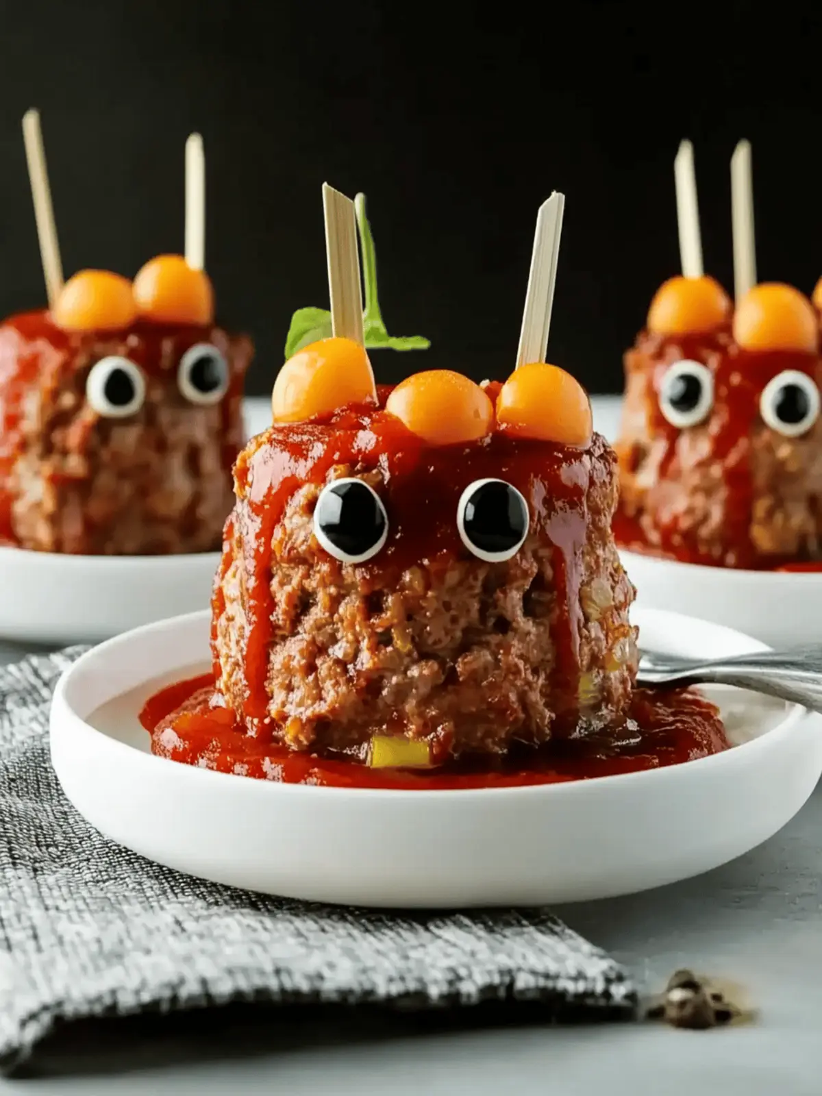 Mini Monster Meatloaf Halloween Dinner Recipe for Family Fun 5 Mini Monster Meatloaf Halloween Dinner Recipe