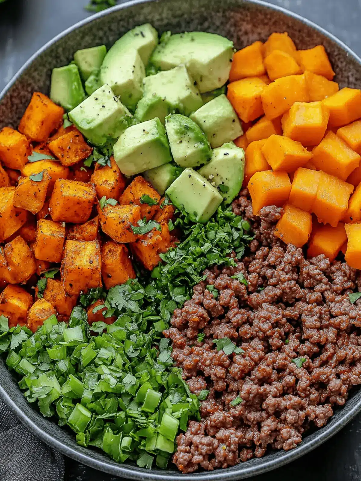 Spicy Ground Beef & Sweet Potato Protein Bowl for Easy Meals 2 Spicy Ground Beef & Sweet Potato Protein Bowl