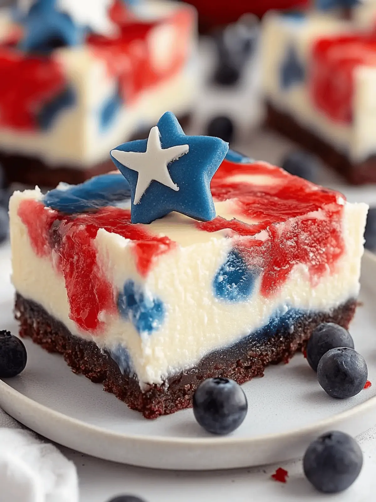 Creamy Red White and Blue Cheesecake Bars for Summer Bliss 2 Creamy Red White and Blue Cheesecake Bars