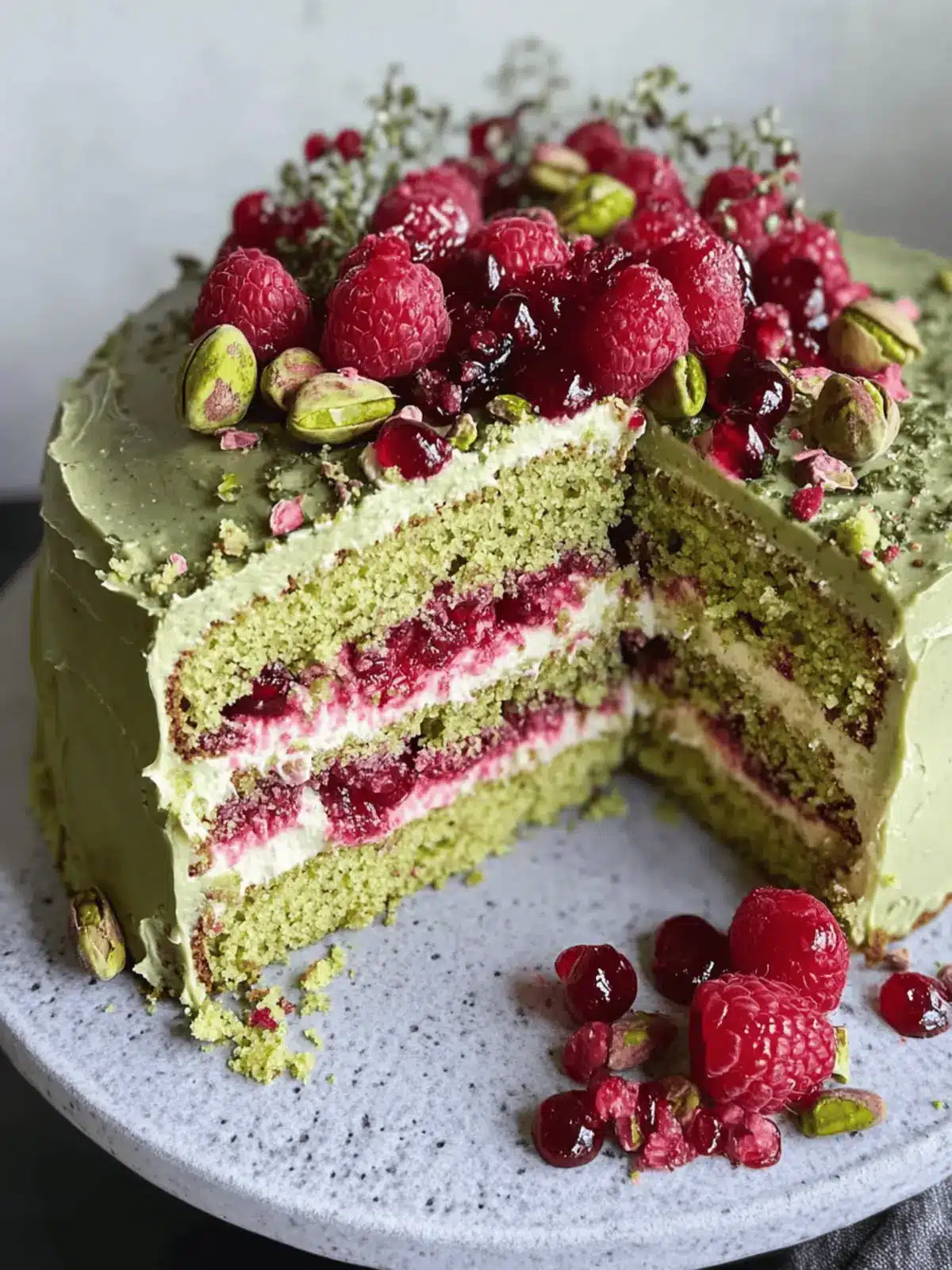 Pistachio Raspberry Cake: A Showstopper for Any Celebration 4 Pistachio Raspberry Cake