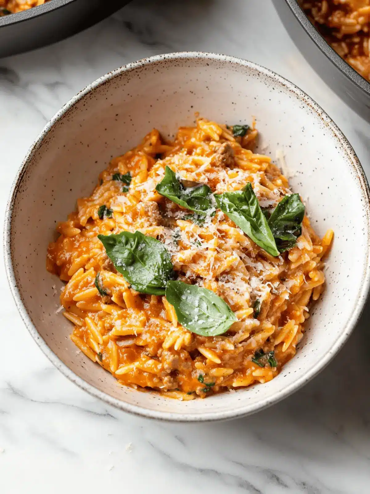 Creamy Ground Beef Orzo with Tomato Cream Sauce in 30 Minutes 3 Ground Beef Orzo with Tomato Cream Sauce