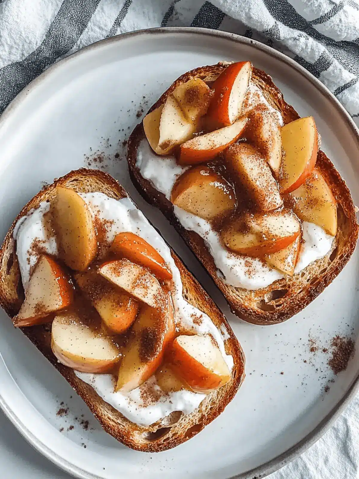 Sautéed Cinnamon Apples and Yogurt Toast for a Cozy Morning 2 Sautéed Cinnamon Apples and Yogurt Toast