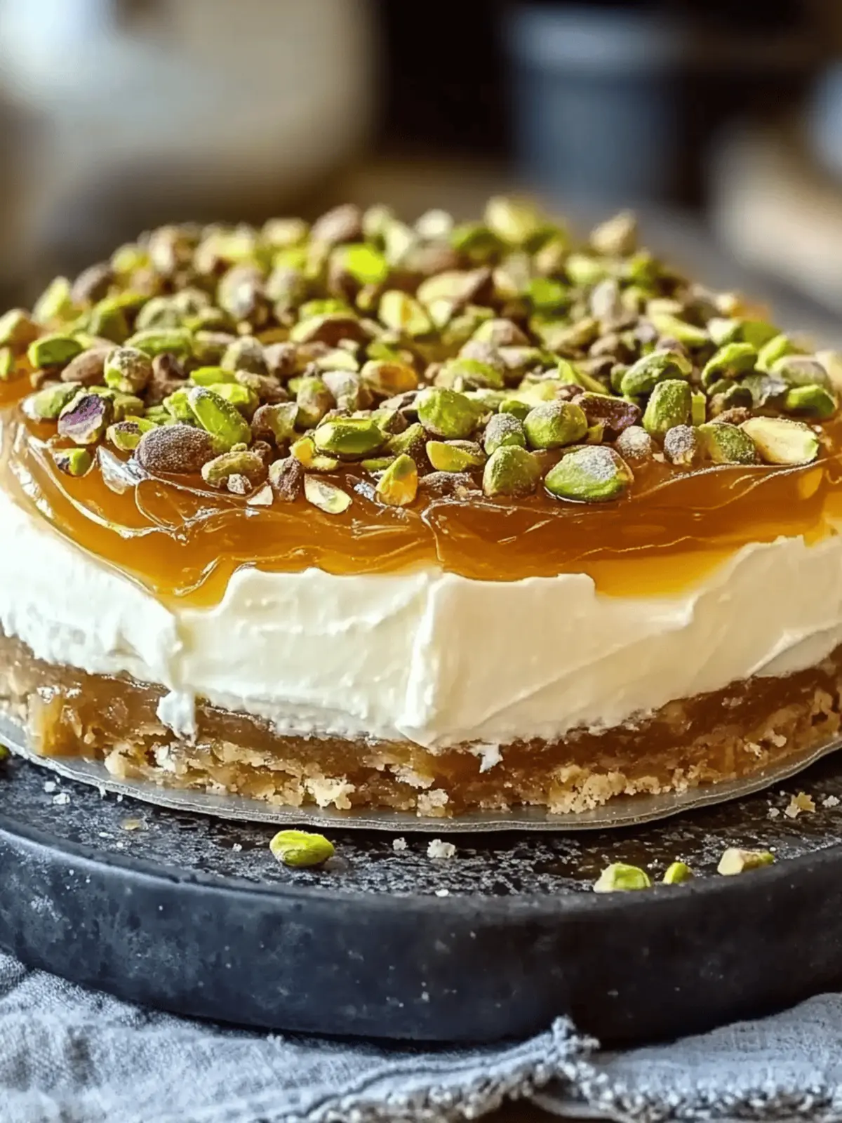Honey Pistachio Baklava Cheesecake: A Dreamy Dessert Delight 4 Honey Pistachio Baklava Cheesecake
