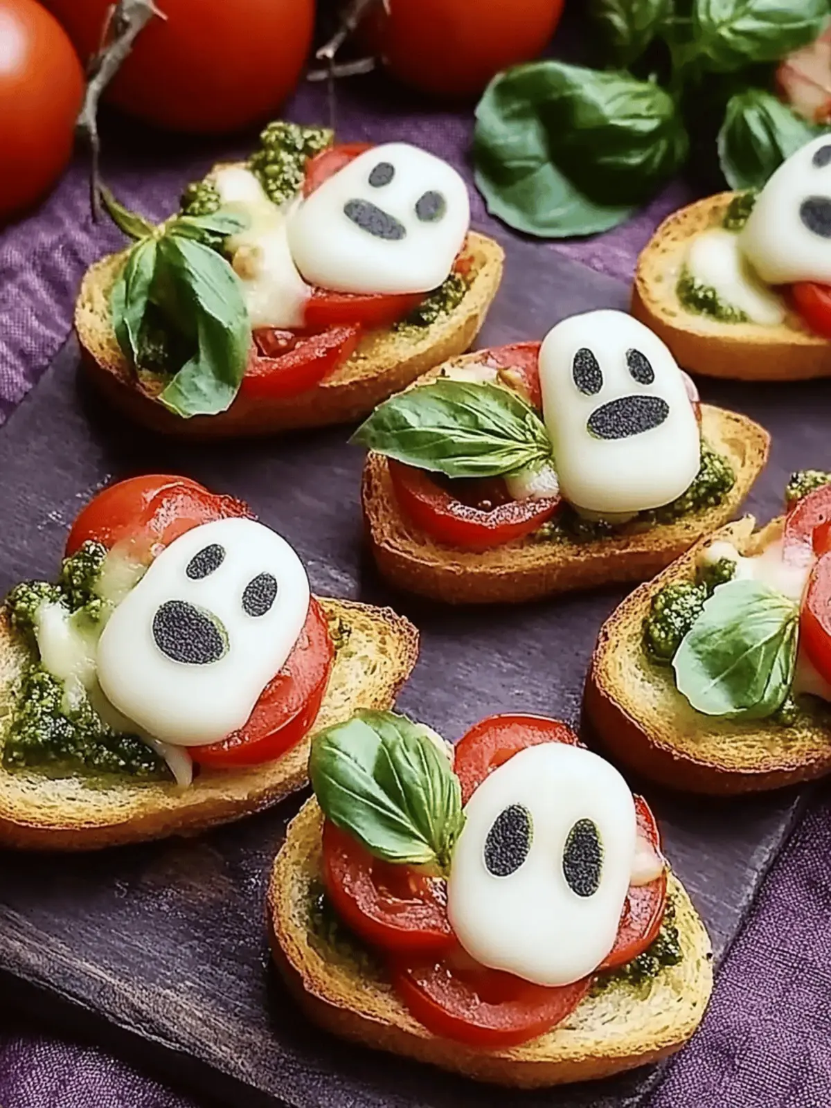 Creepy-Cool Caprese Crostini Ghosts for Halloween Fun 5 Caprese Crostini Ghosts