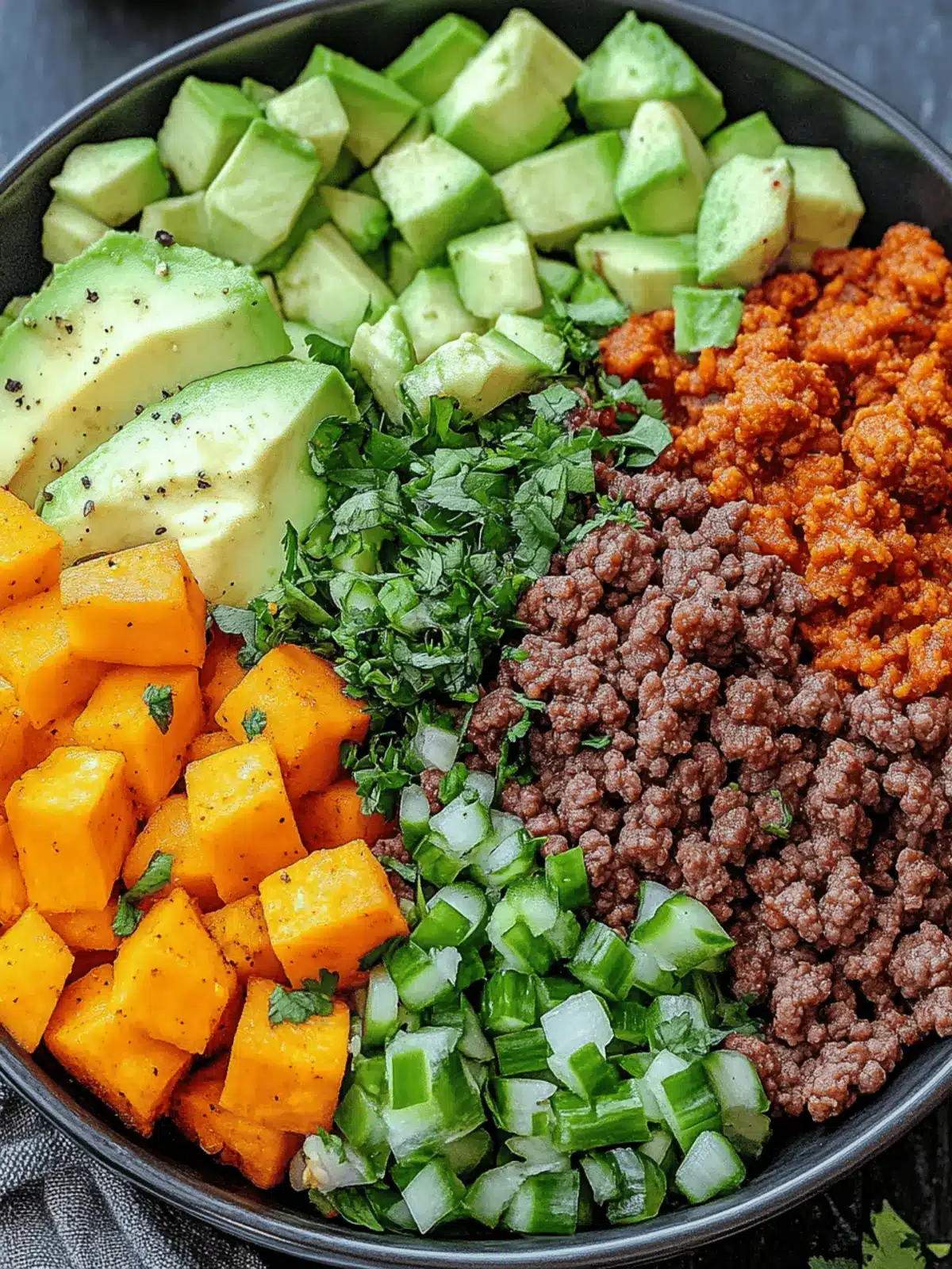 Spicy Ground Beef & Sweet Potato Protein Bowl for Easy Meals 3 Spicy Ground Beef & Sweet Potato Protein Bowl