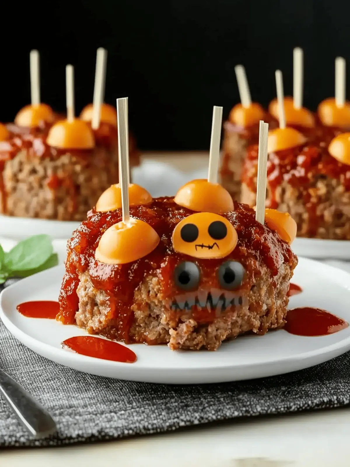 Mini Monster Meatloaf Halloween Dinner Recipe for Family Fun 4 Mini Monster Meatloaf Halloween Dinner Recipe