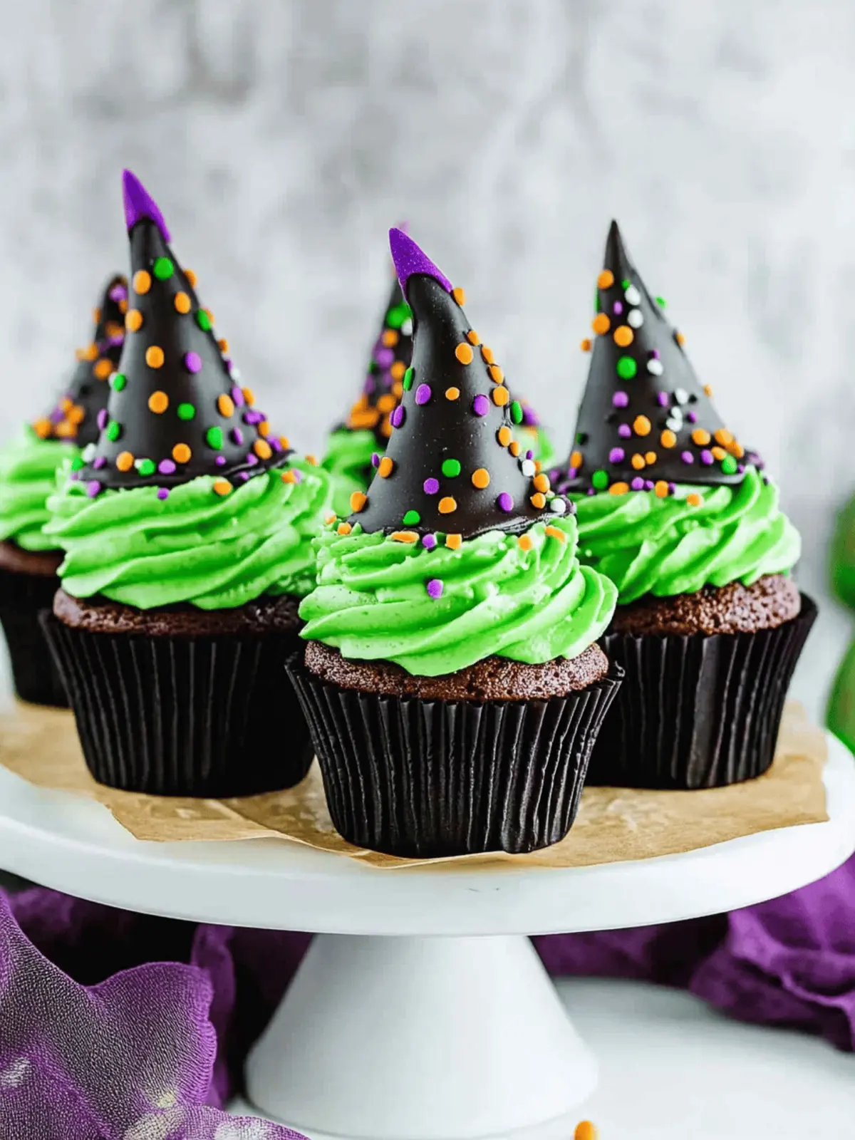 Witch Hat Cupcakes: Hauntingly Delicious Halloween Delights 3 Witch Hat Cupcakes
