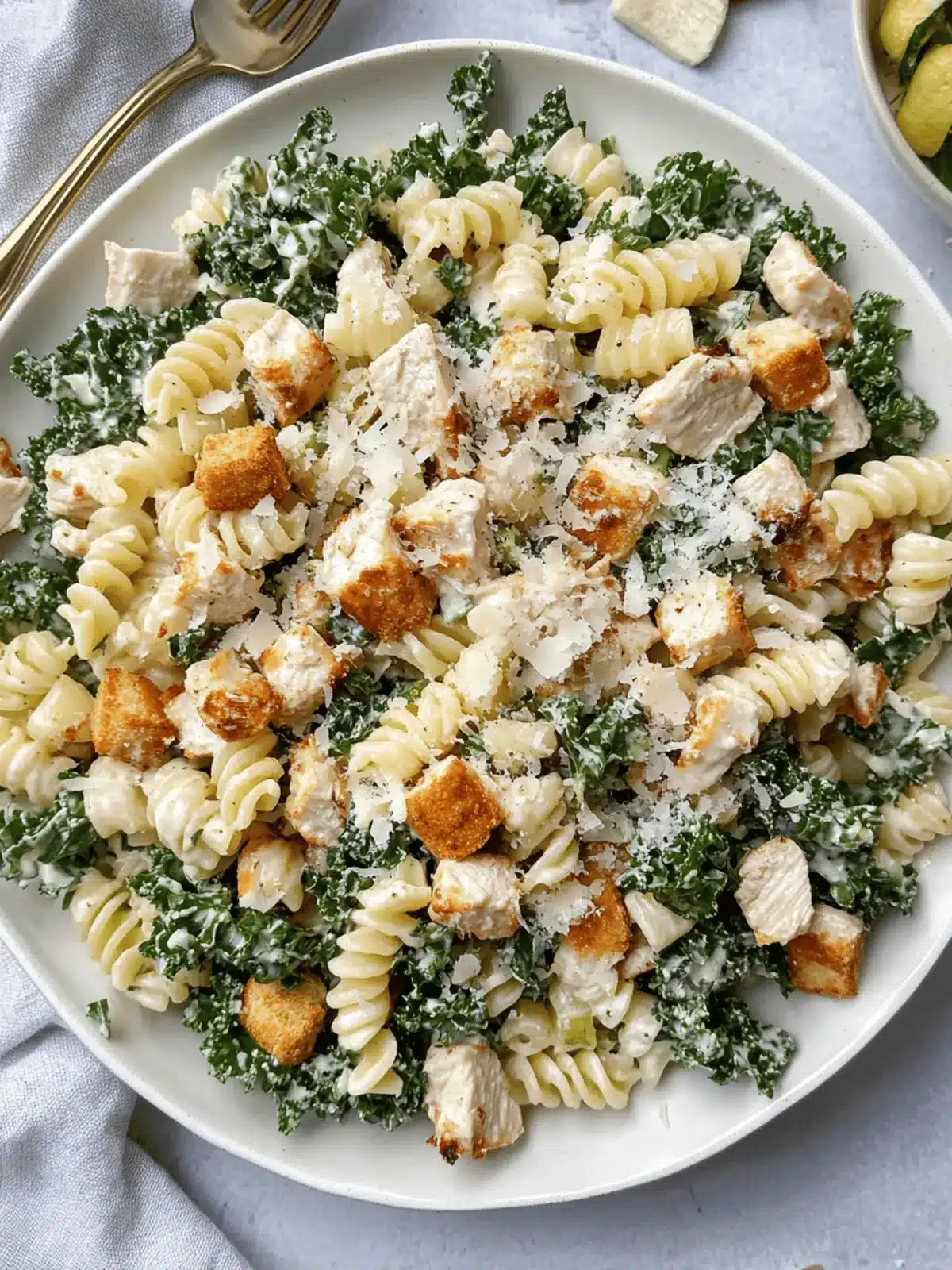 Kale Chicken Caesar Pasta Salad: A High-Protein Delight 3 Kale Chicken Caesar Pasta Salad