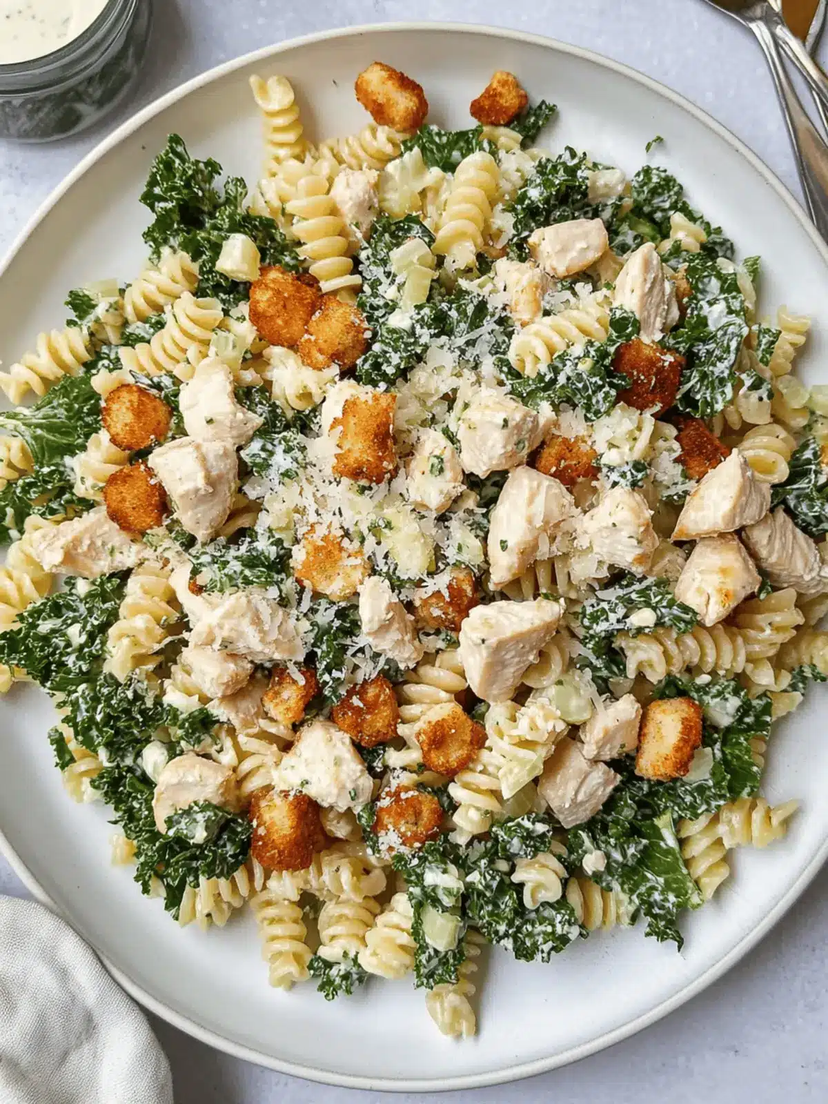 Kale Chicken Caesar Pasta Salad: A High-Protein Delight 4 Kale Chicken Caesar Pasta Salad