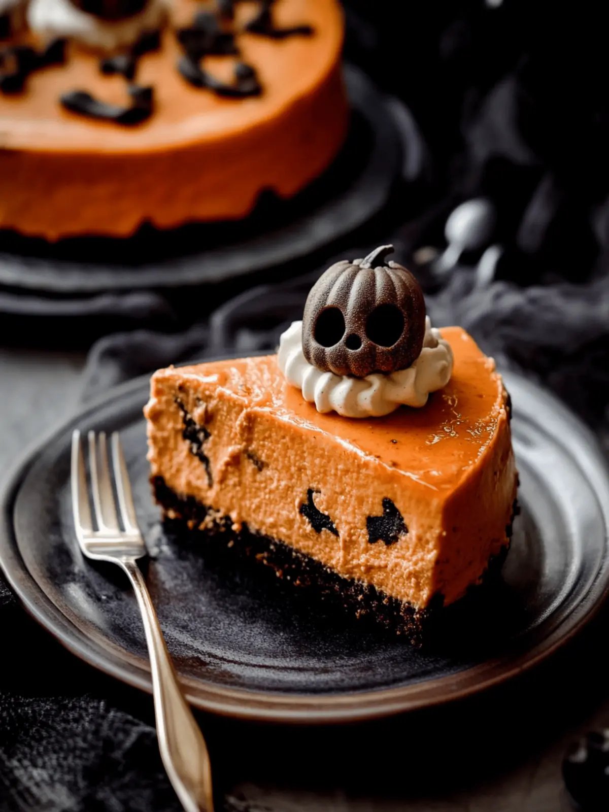 Spooktacular Halloween Cheesecake with Creamy Cookie Crunch 4 Halloween Cheesecake