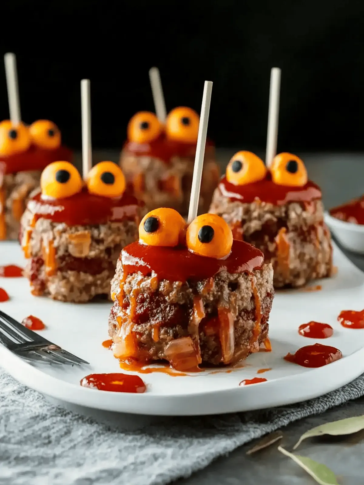 Mini Monster Meatloaf Halloween Dinner Recipe for Family Fun 3 Mini Monster Meatloaf Halloween Dinner Recipe