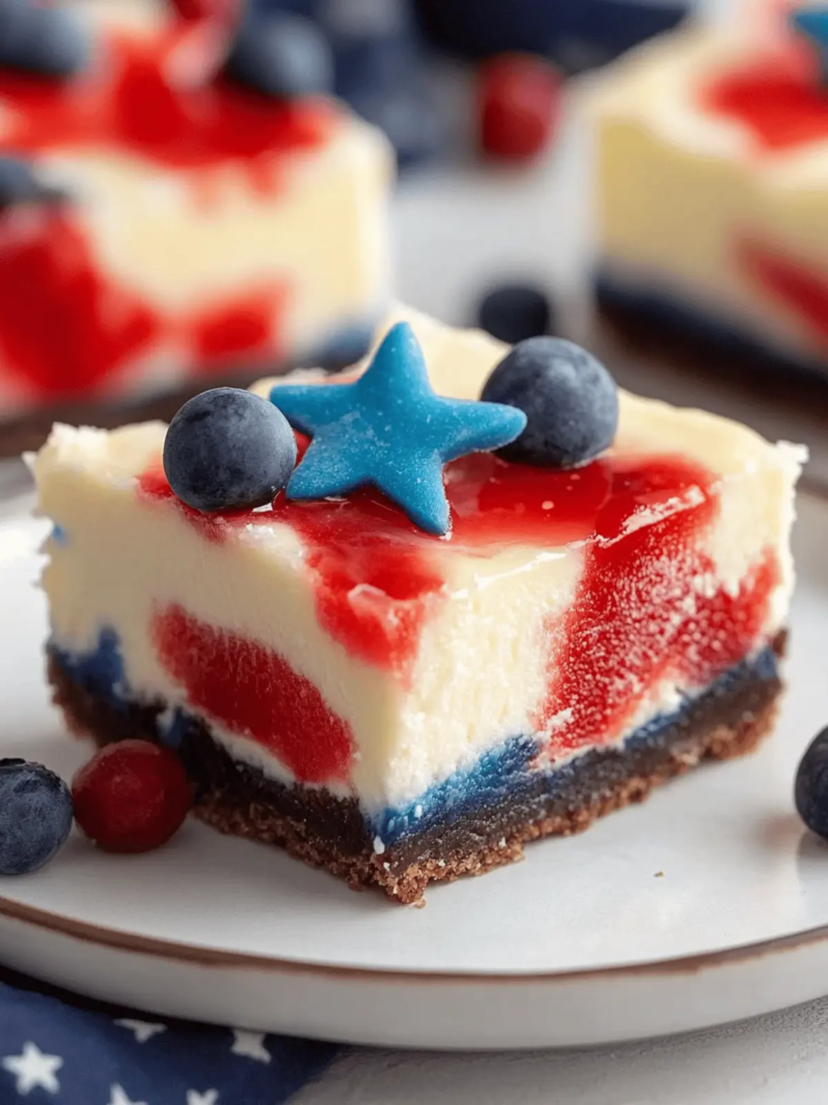 Creamy Red White and Blue Cheesecake Bars for Summer Bliss 3 Creamy Red White and Blue Cheesecake Bars