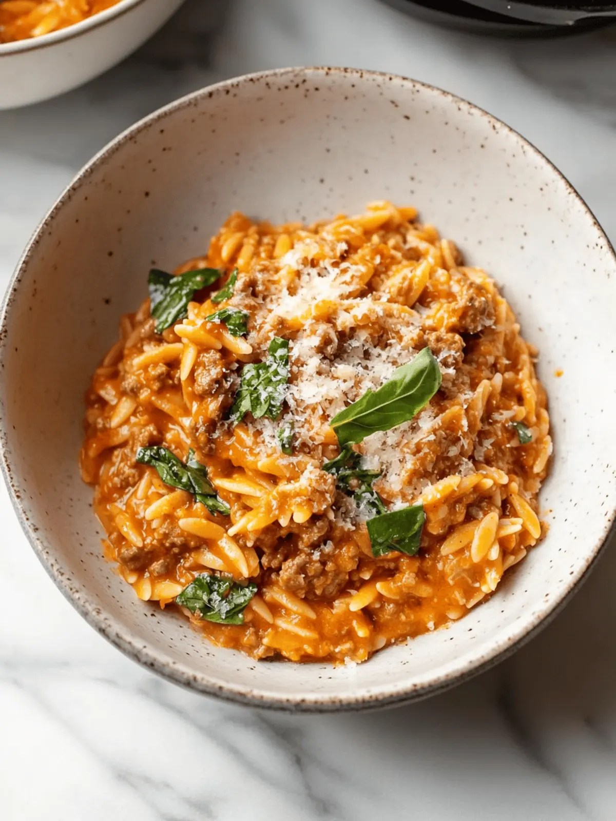Creamy Ground Beef Orzo with Tomato Cream Sauce in 30 Minutes 5 Ground Beef Orzo with Tomato Cream Sauce