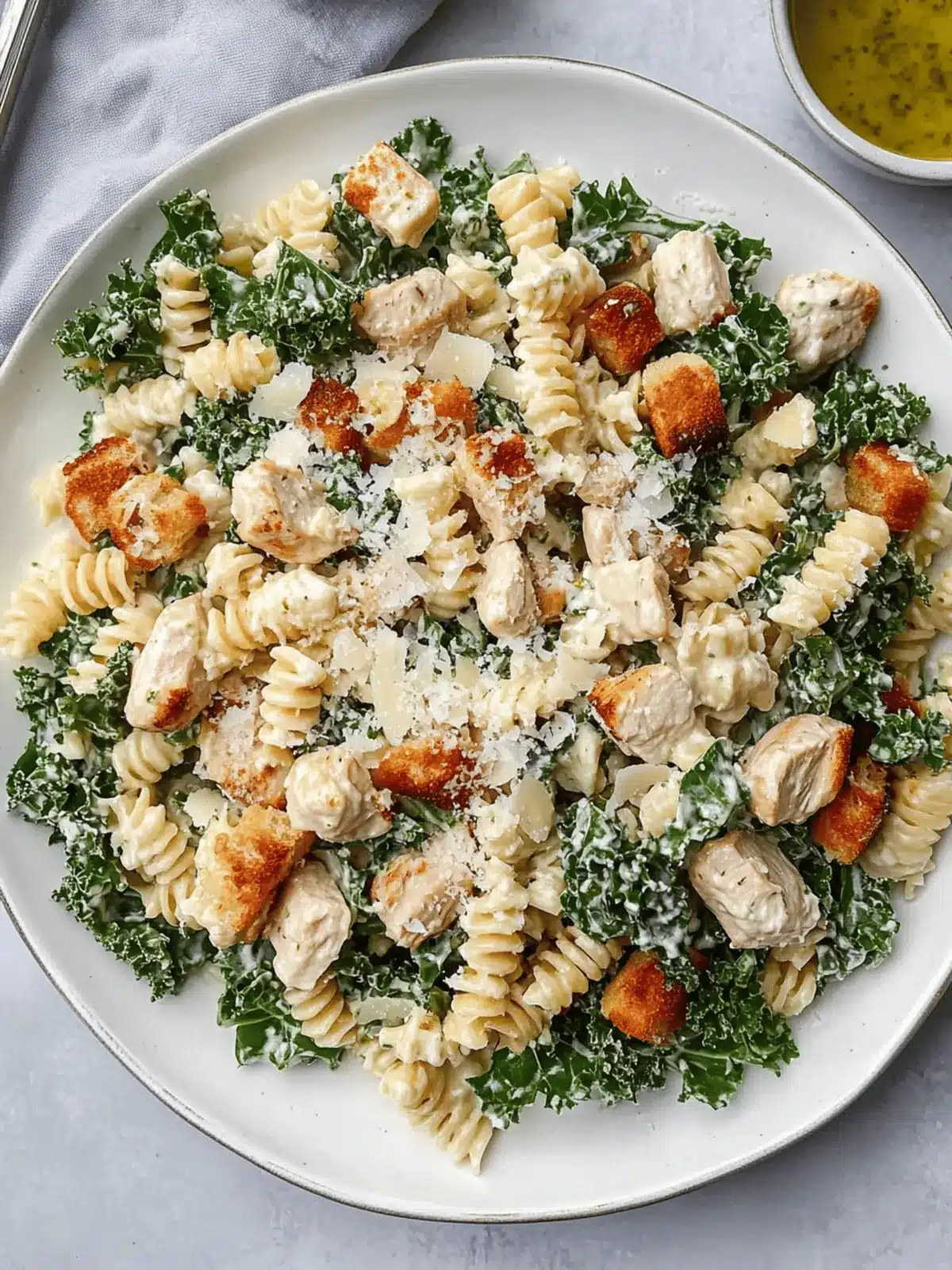 Kale Chicken Caesar Pasta Salad: A High-Protein Delight 2 Kale Chicken Caesar Pasta Salad